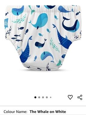 Blue Whale Print Reusable Swim Diaper - US Small (12-20lbs)